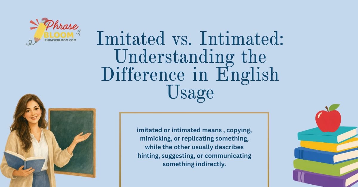 Imitated vs. Intimated Understanding the Difference in English Usage