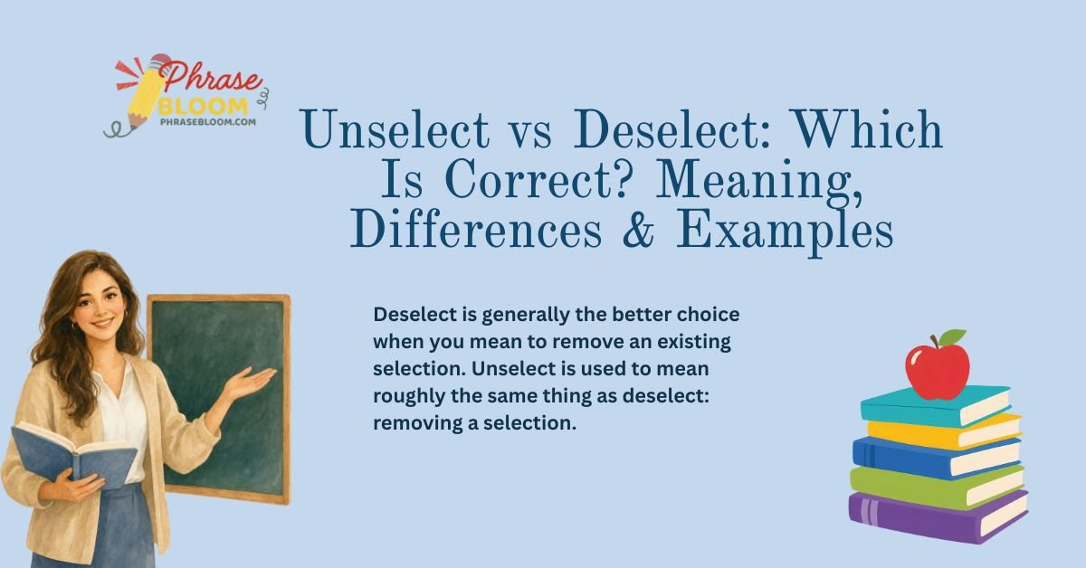 Unselect vs Deselect