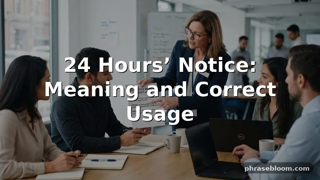 24 Hours’ Notice: Meaning and Correct Usage