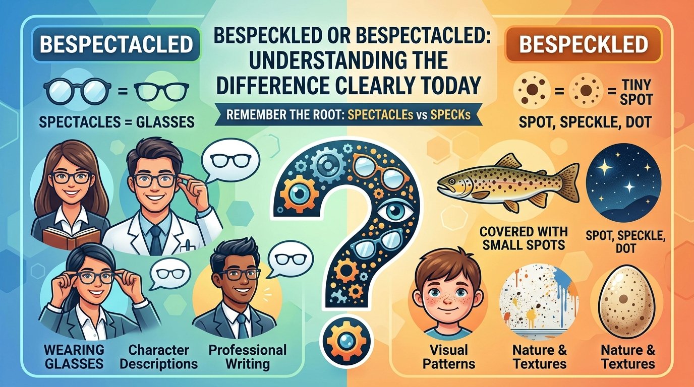 Bespeckled or bespectacled