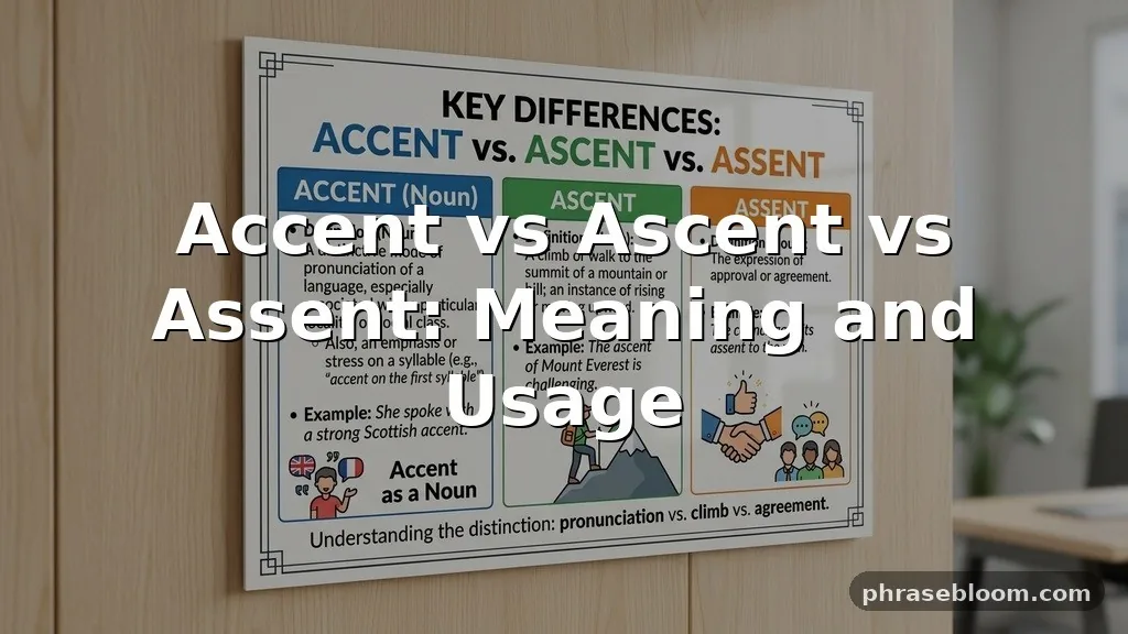 Accent vs Ascent vs Assent: Key Differences
