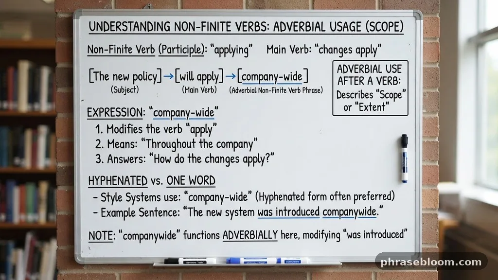 Adverbial use after a verb - Non-Finite Verbs: Definition and Examples