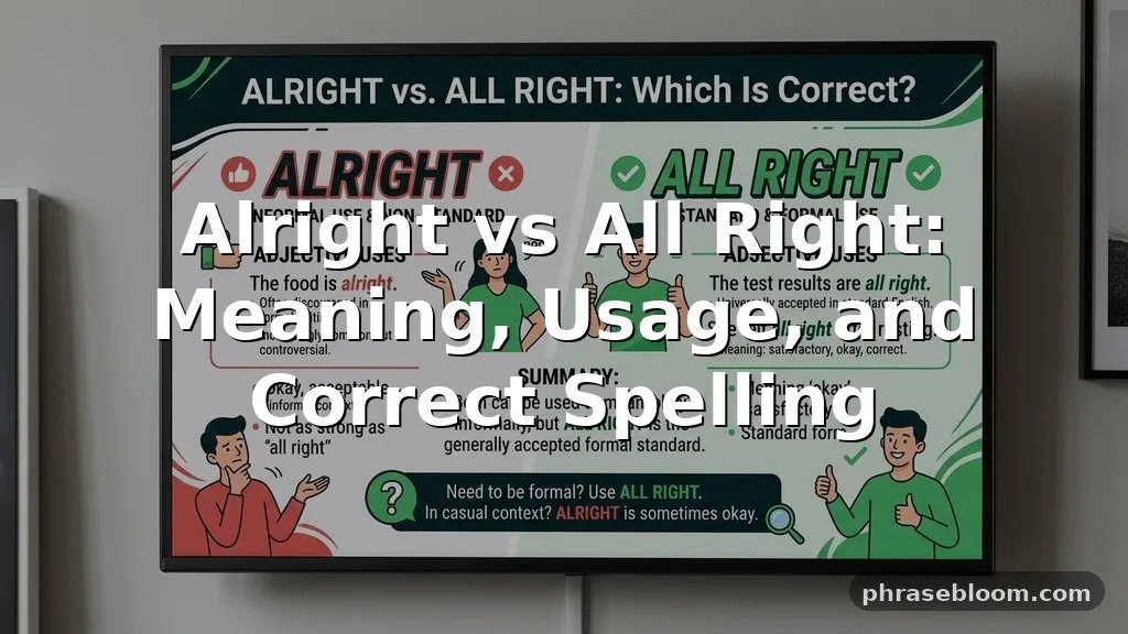 Alright vs All Right: Which Is Correct?