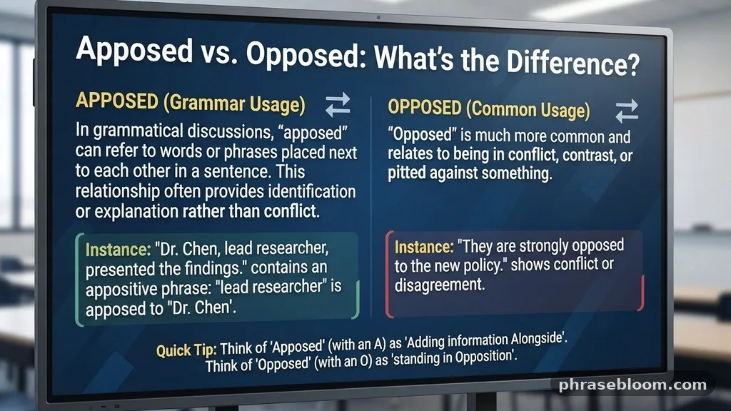 Apposed in Grammar - Apposed vs Opposed: What’s the Difference?