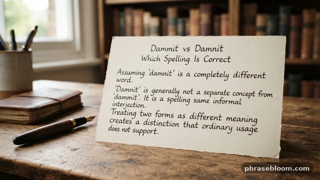 Assuming damnit is a completely different word - Dammit vs Damnit: Which Spelling Is Correct?