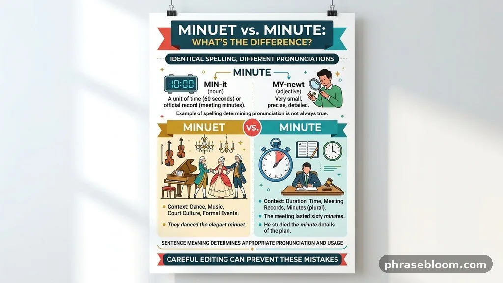 Assuming spelling determines pronunciation every time - Minuet vs Minute: What’s the Difference?