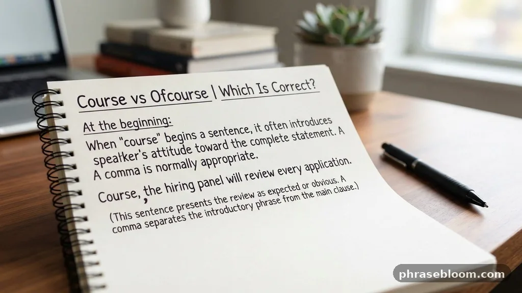 At the beginning - Of Course vs Ofcourse: Which Is Correct?