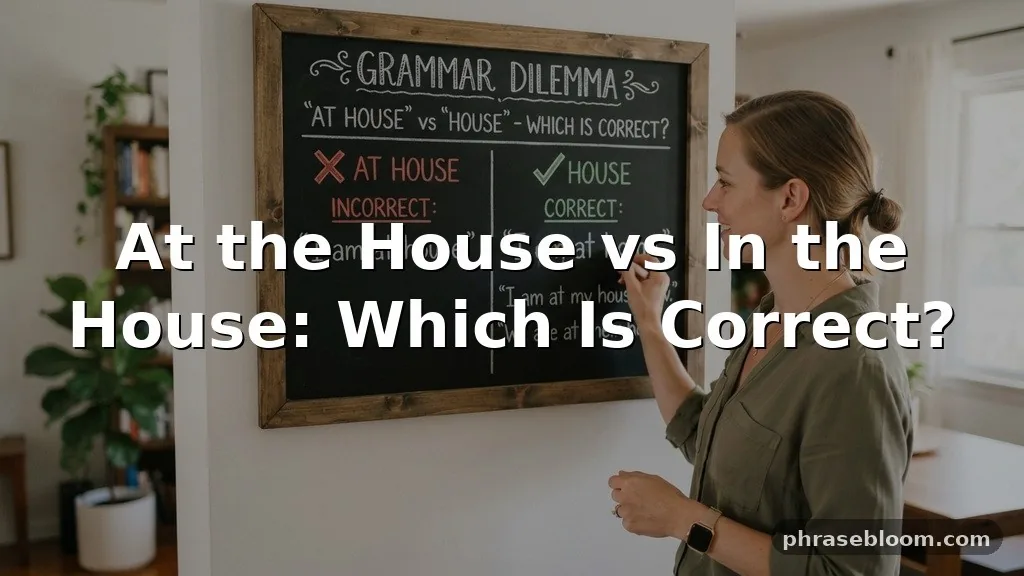 At the House vs In the House: Which Is Correct?