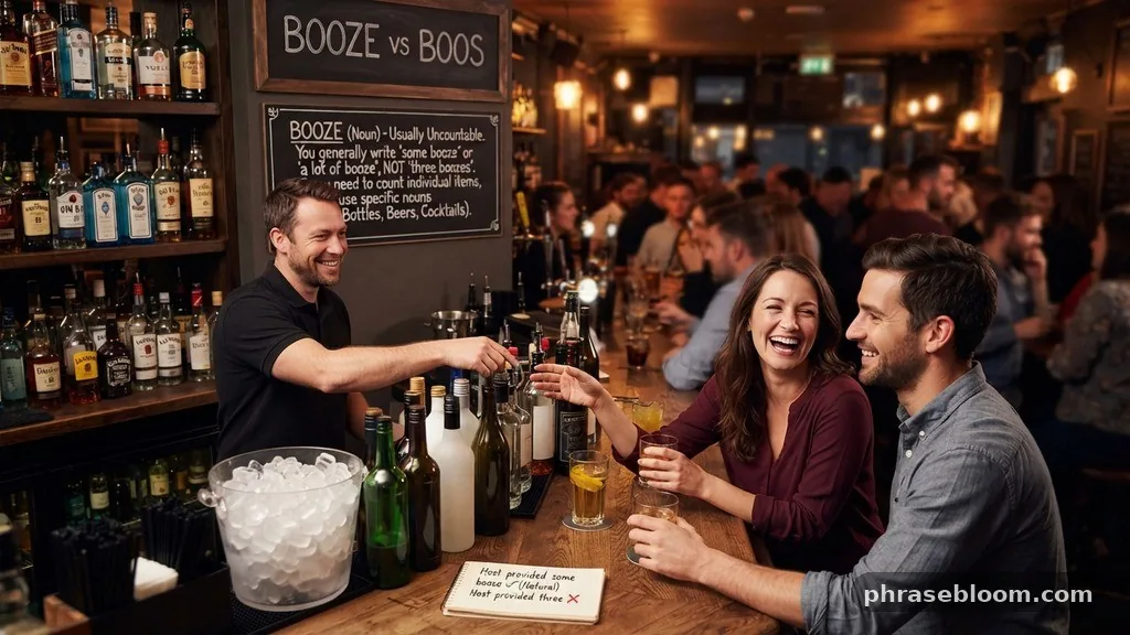 Booze as a noun - Booze vs Boos: What’s the Difference?