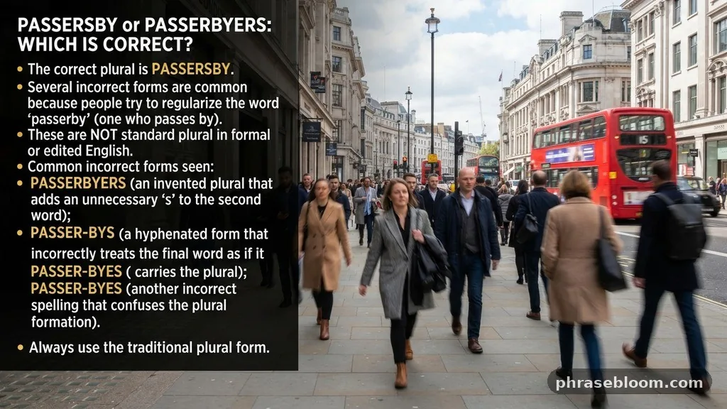 Common incorrect forms - Passersby or Passerbyers: Which Is Correct?