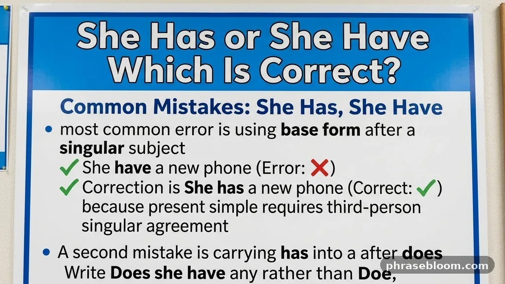 Common Mistakes With “She Has” and “She Have” - She Has or She Have: Which Is Correct?