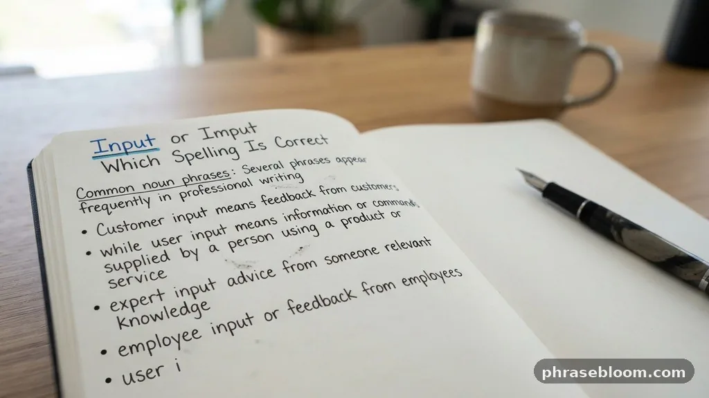 Common noun phrases with input - Input or Imput: Which Spelling Is Correct?