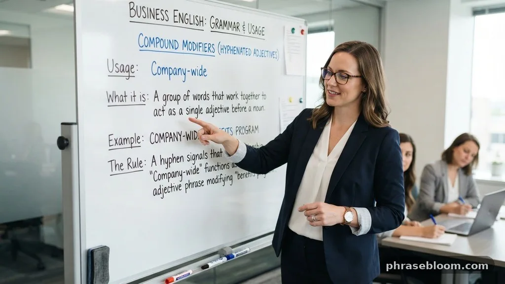 Company-wide as a compound modifier - Non-Finite Verbs: Definition and Examples