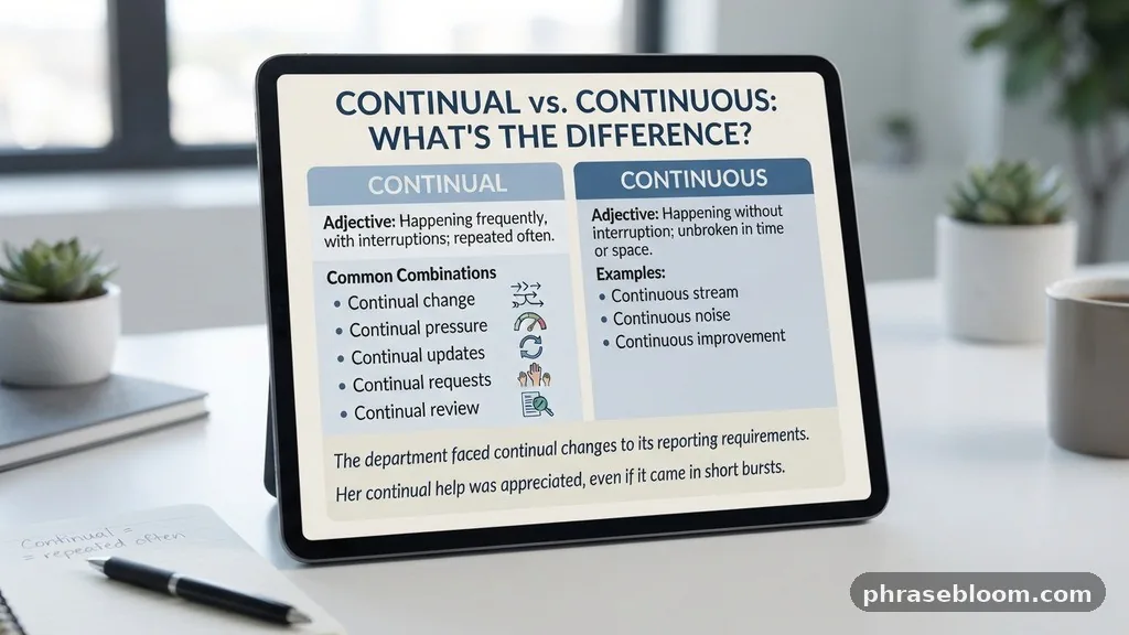 Continual as an adjective - Continual vs Continuous: What’s the Difference?