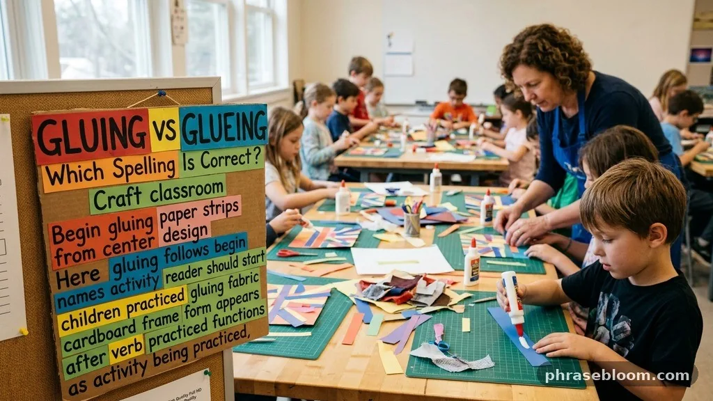 Craft and classroom instructions - Gluing vs Glueing: Which Spelling Is Correct?