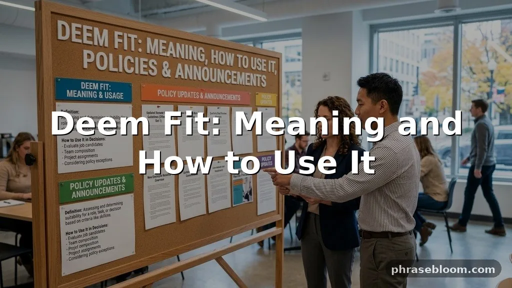 Deem Fit: Meaning and How to Use It