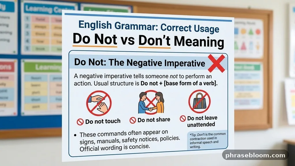 Do Not in a Negative Imperative - Do Not vs Don’t: Meaning and Correct Usage