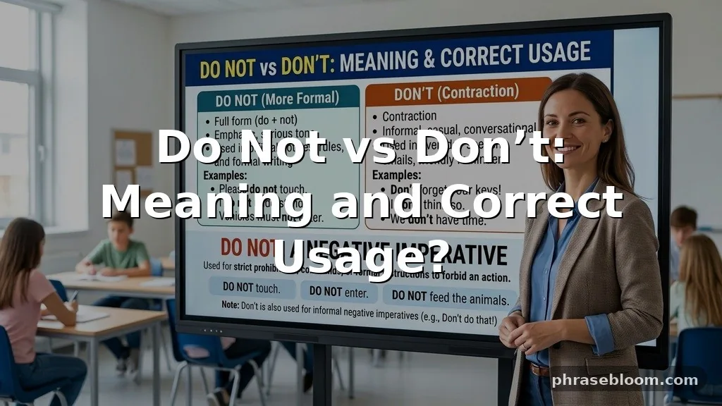 Do Not vs Don’t: Meaning and Correct Usage