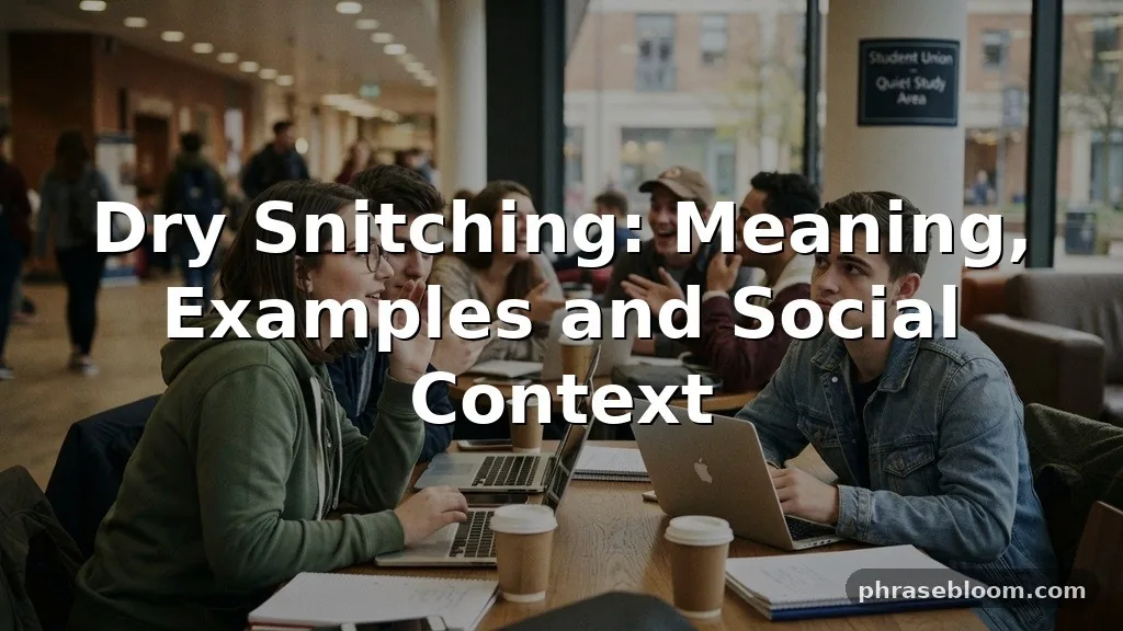 Dry Snitching: Meaning and Examples