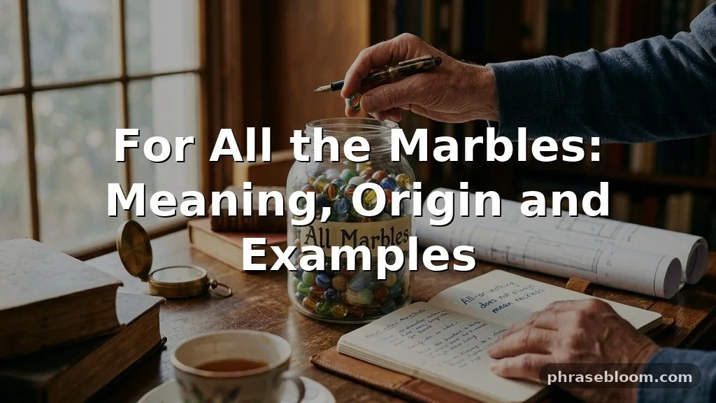 For All the Marbles: Meaning and Examples