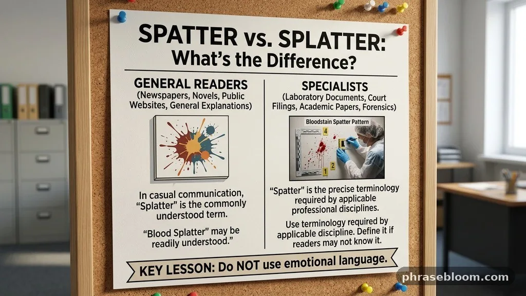 General readers versus specialists - Spatter vs Splatter: What’s the Difference?