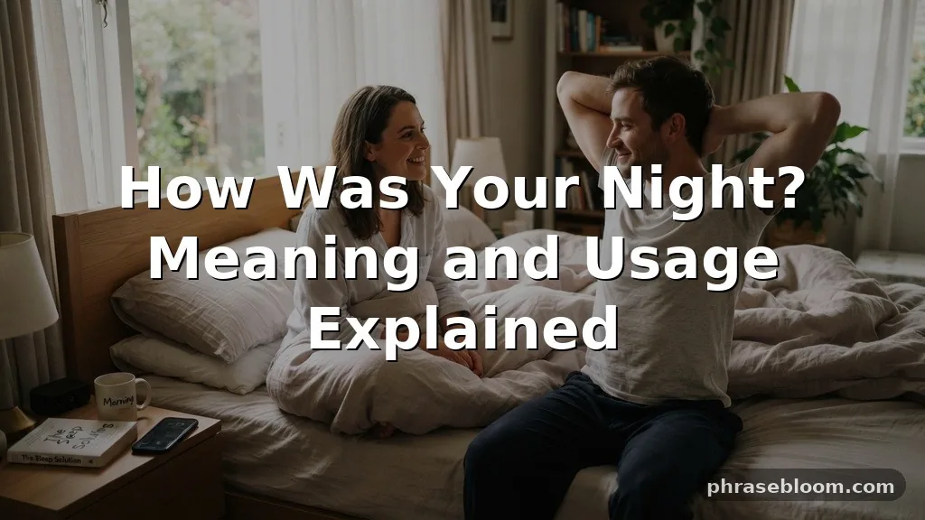 How Was Your Night? Meaning and Usage