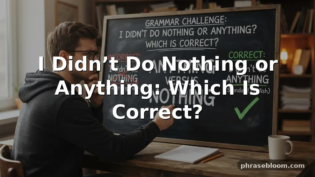 I Didn’t Do Nothing or Anything: Which Is Correct?