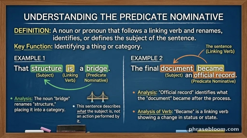 Identifying a thing or category - Predicate Nominative: Definition and Examples
