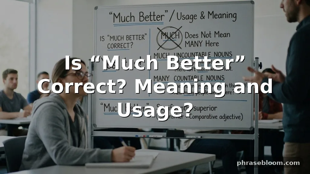 Is “Much Better” Correct? Meaning and Usage
