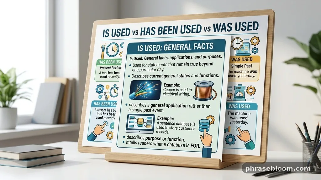 Is Used for General Facts - Is Used vs Has Been Used vs Was Used