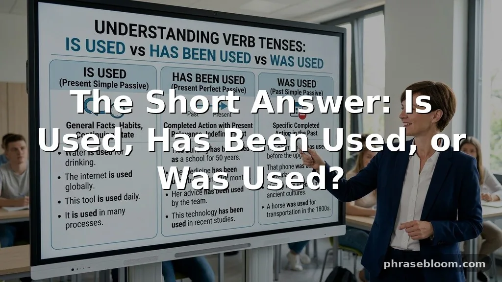 Is Used vs Has Been Used vs Was Used