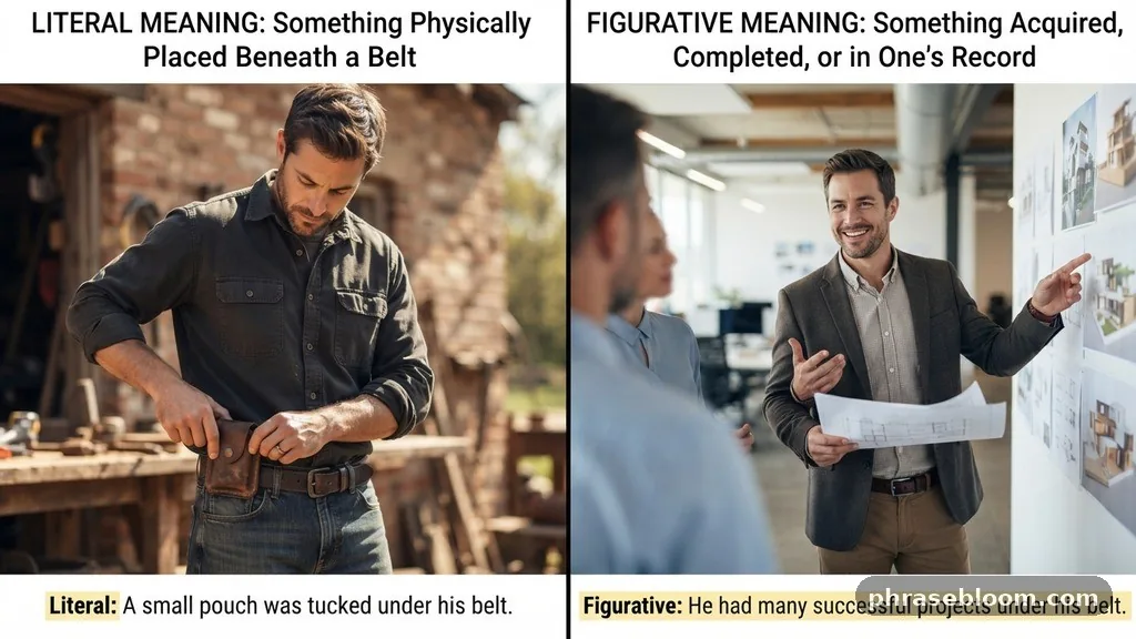 Literal and Figurative Meanings - Under One’s Belt: Meaning and Examples