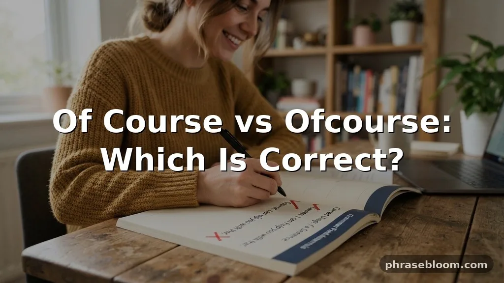 Of Course vs Ofcourse: Which Is Correct?