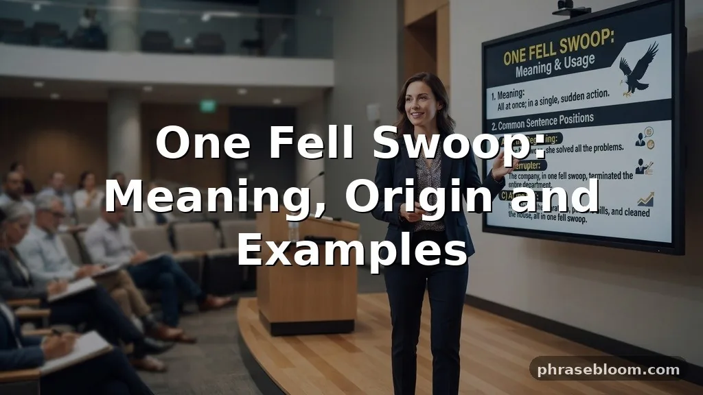 One Fell Swoop: Meaning and Examples