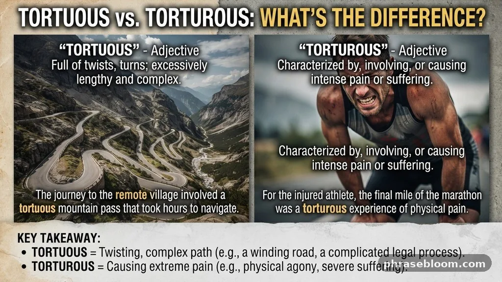 Painful or distressing experiences - Tortuous vs Torturous: What’s the Difference?
