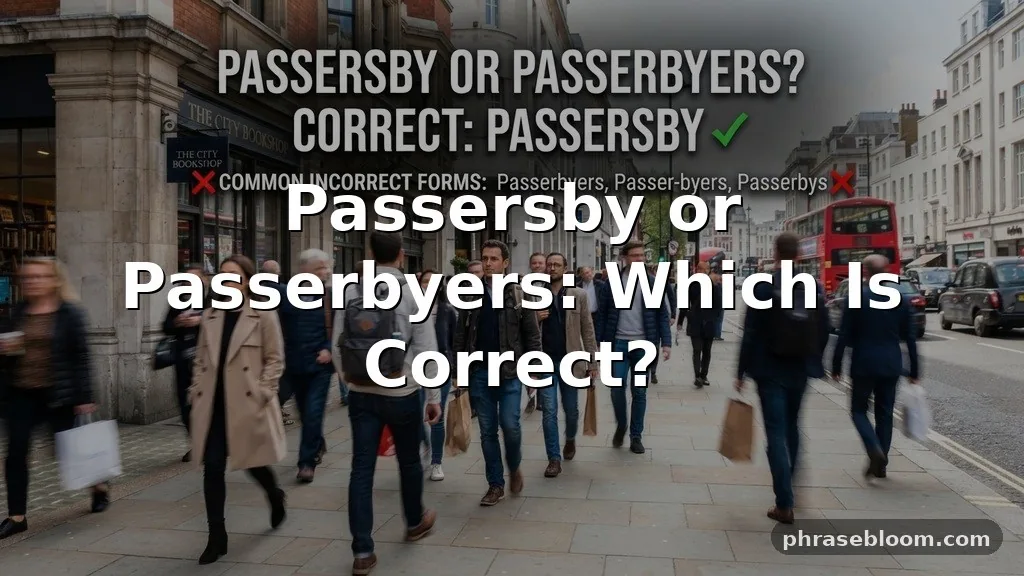 Passersby or Passerbyers: Which Is Correct?
