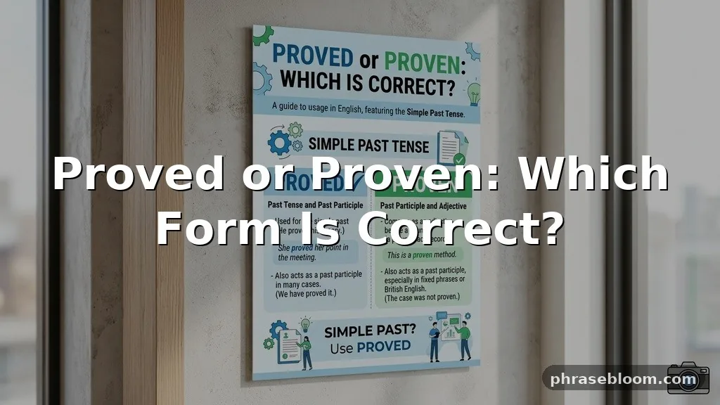 Proved or Proven: Which Form Is Correct?