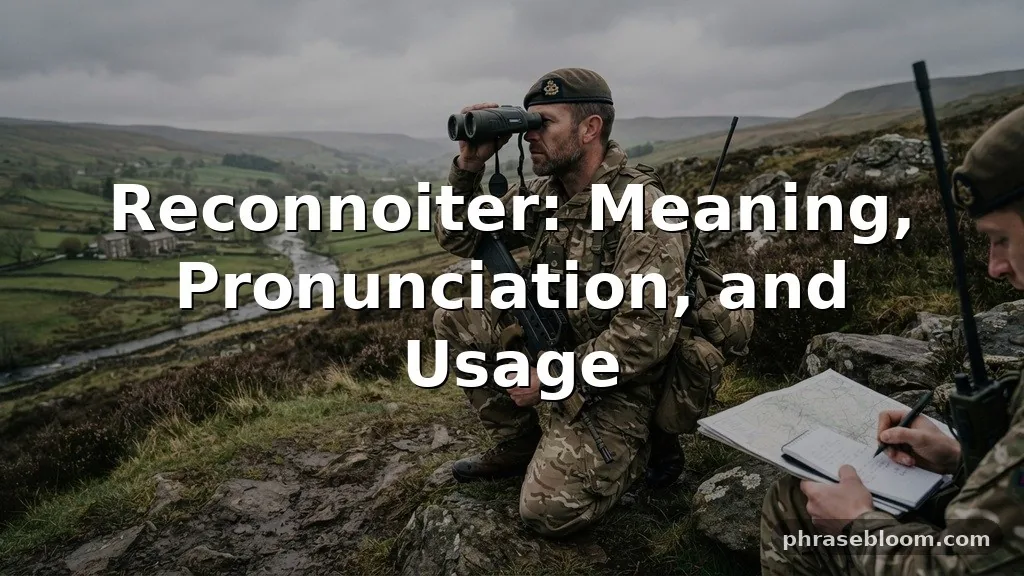 Reconnoiter: Meaning, Pronunciation, and Usage