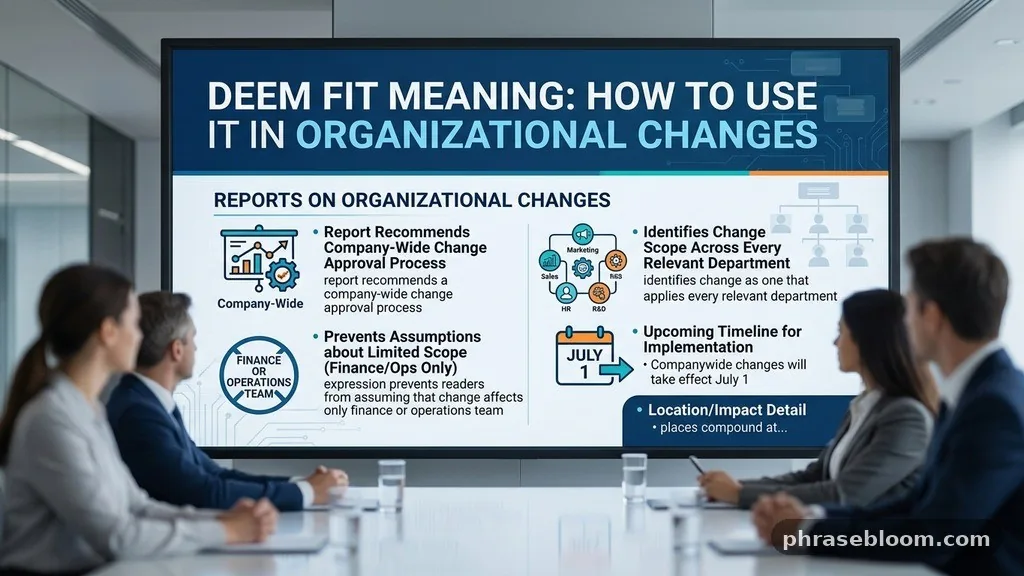 Reports and organizational changes - Deem Fit: Meaning and How to Use It