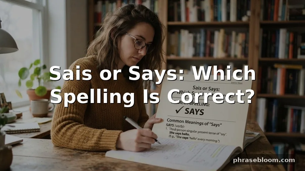 Sais or Says: Which Spelling Is Correct?