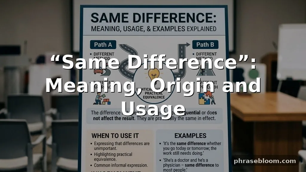 “Same Difference”: Meaning and Usage Explained