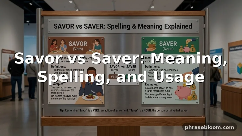 Savor vs Saver: Spelling and Meaning Explained