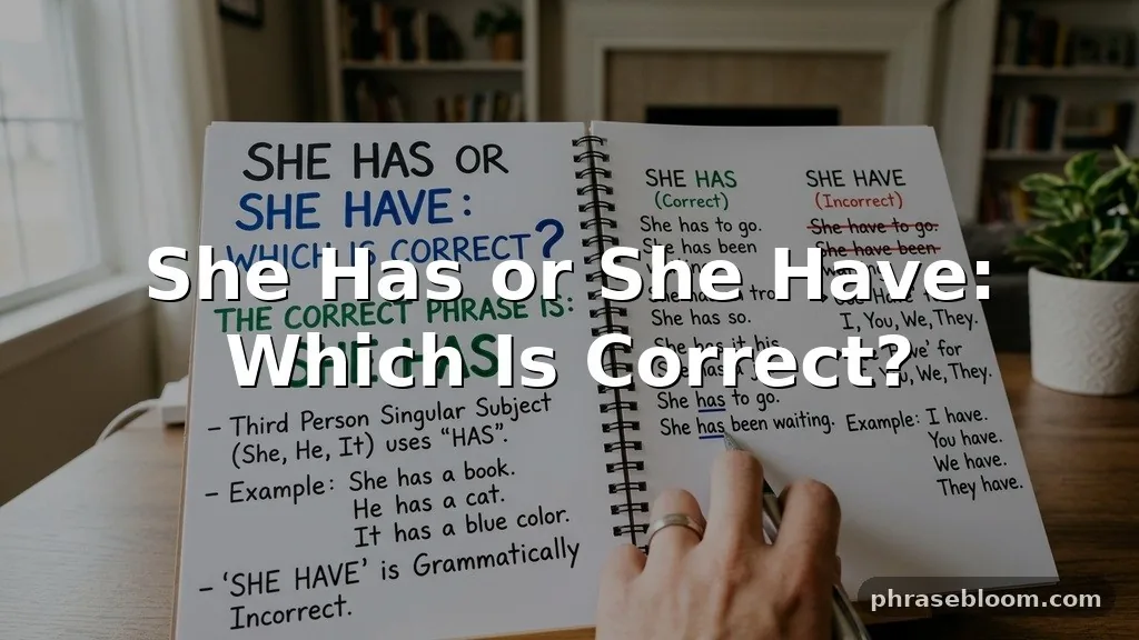 She Has or She Have: Which Is Correct?