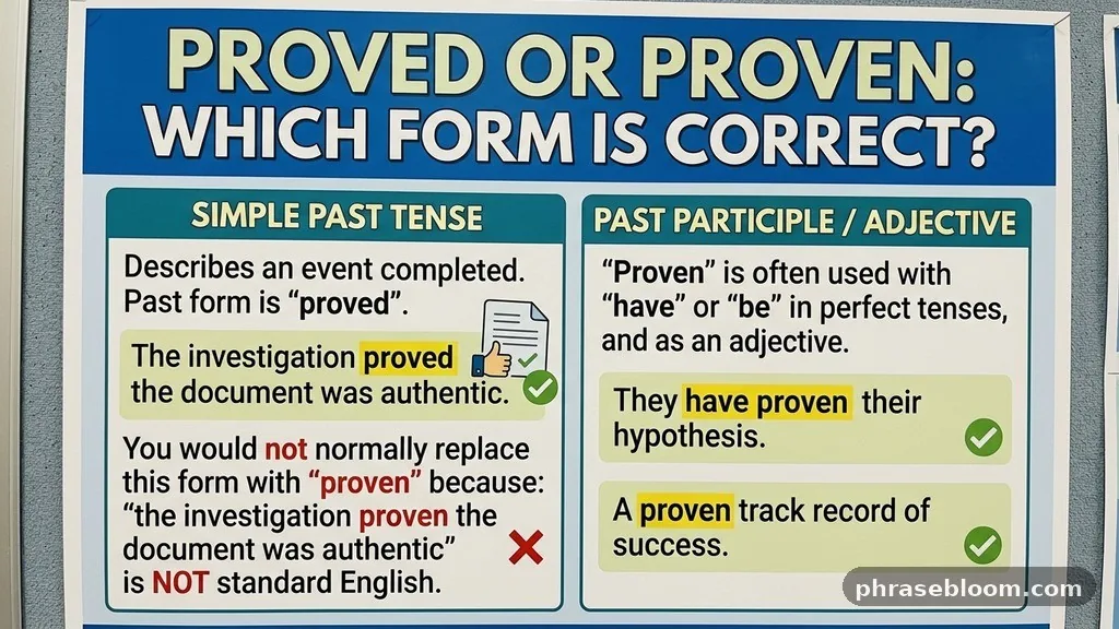 Simple past tense - Proved or Proven: Which Form Is Correct?