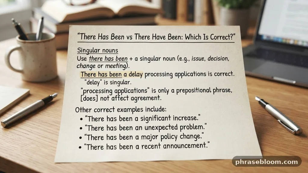 Singular nouns - There Has Been vs There Have Been: Which Is Correct?