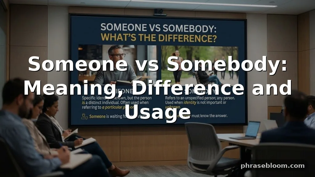 Someone vs Somebody: What’s the Difference?