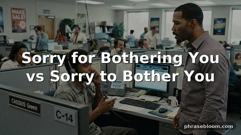 Sorry for Bothering You vs Sorry to Bother You