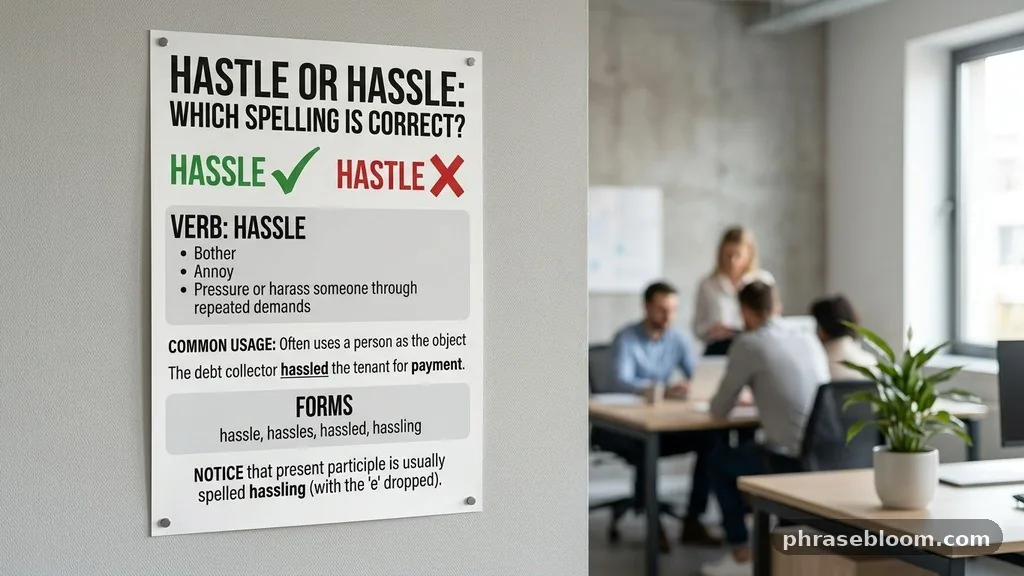 The Verb Hassle - Hastle or Hassle: Which Spelling Is Correct?