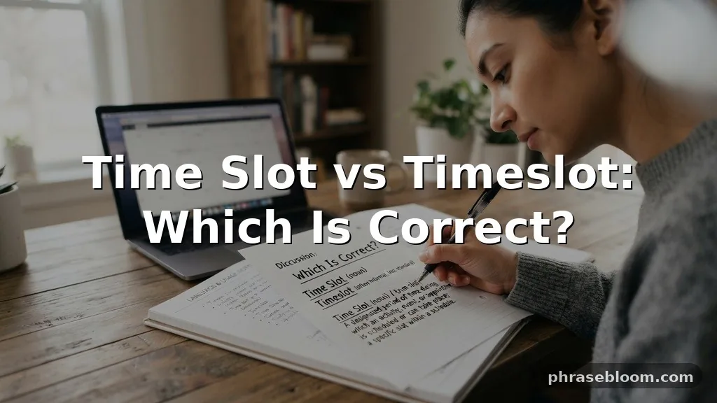 Time Slot vs Timeslot: Which Is Correct?