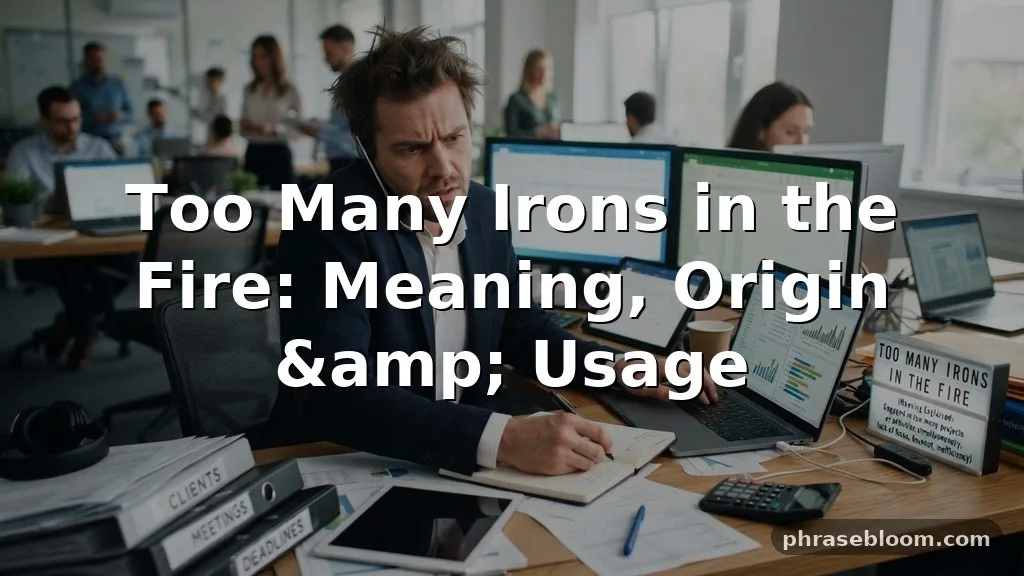 Too Many Irons in the Fire: Meaning Explained